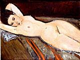 Amedeo Modigliani nude with hands behind head painting